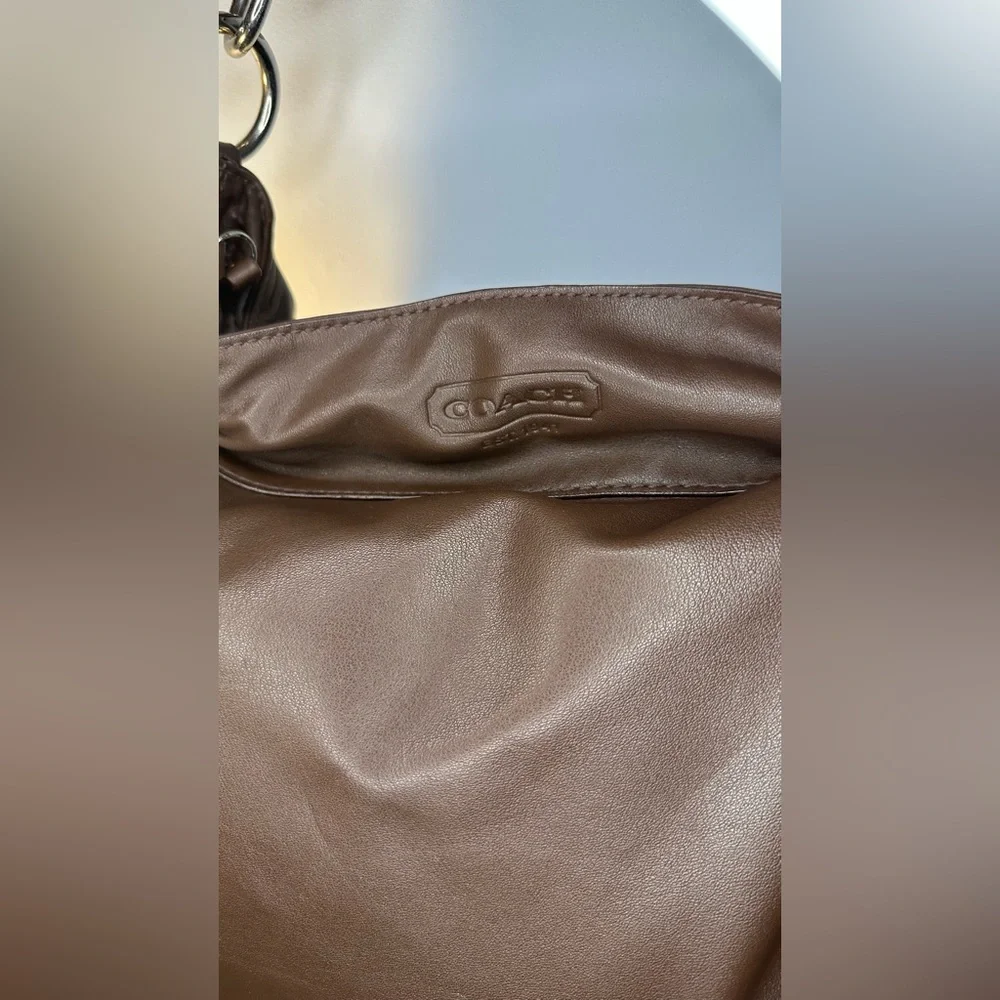 Coach Vintage Chocolate Brown Glove-tanned Leather Hobo F14706
